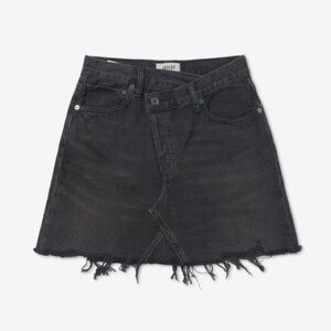 Agolde criss cross denim skirt black